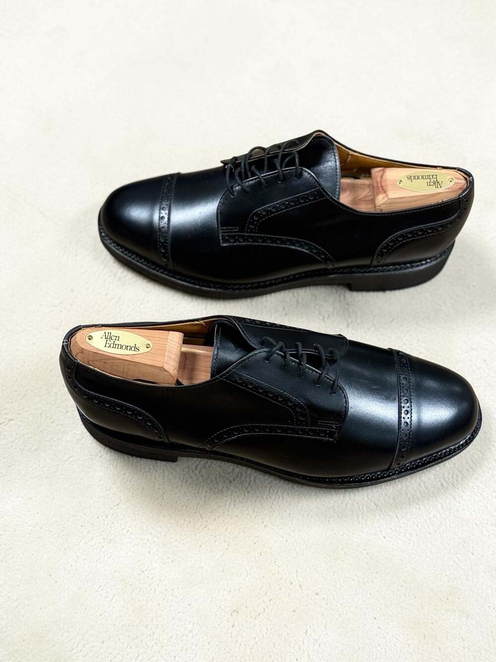 Allen Edmonds Benton 9 D Black Cap Toe Oxford Dress Shoes New without box